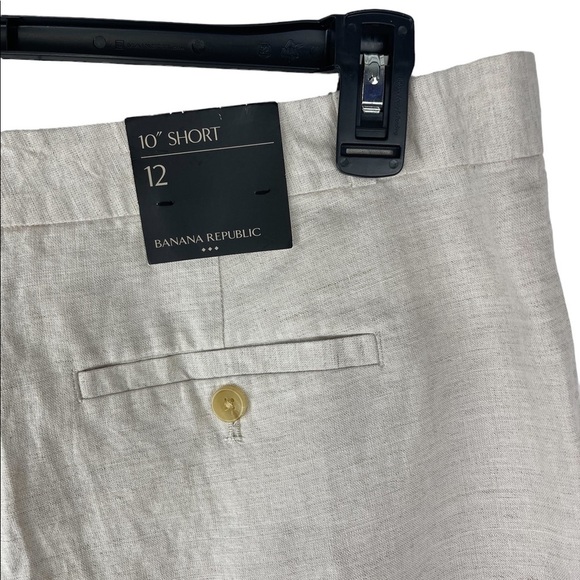 Banana Republic Factory 10’ Chino Linen Blend Dressy Career Khaki Short Size 12 - Picture 2 of 7